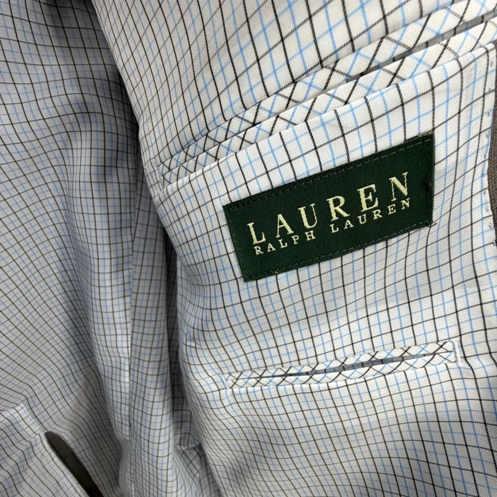Lauren Ralph Lauren Blazer 46R Gray Sport Coat Classic 2 Button